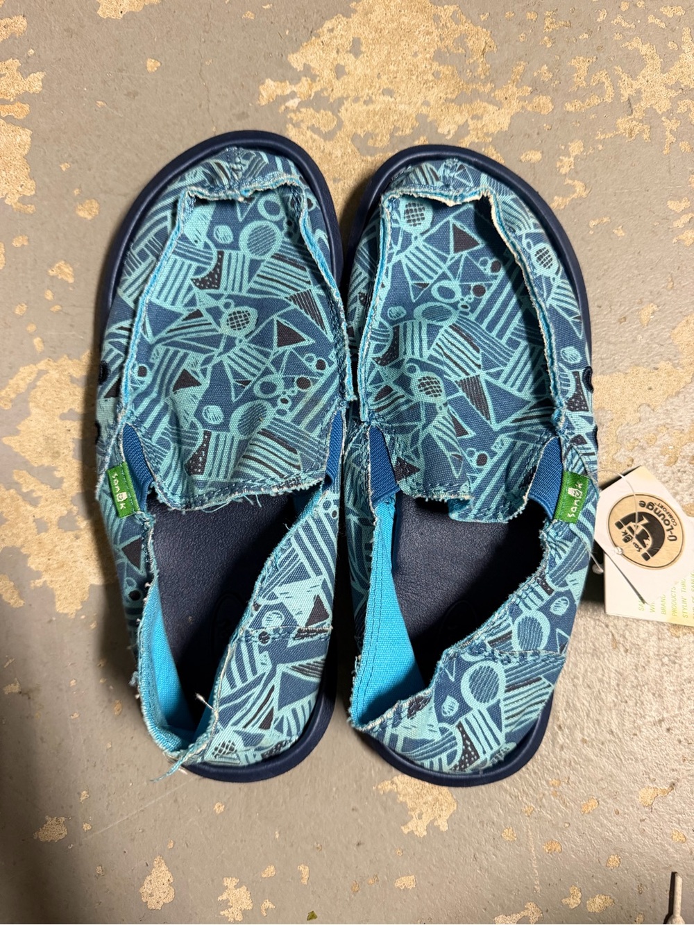Disc’t Sanuks Kids Lil Donny Funk Blue Shoes Sz 4 Boys New With Tags
